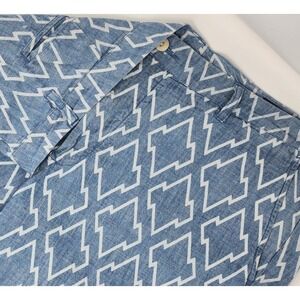 Bonobos Shorts Men's 40 Blue Geometric AOP Chino Classic Casual Preppy 7" inseam